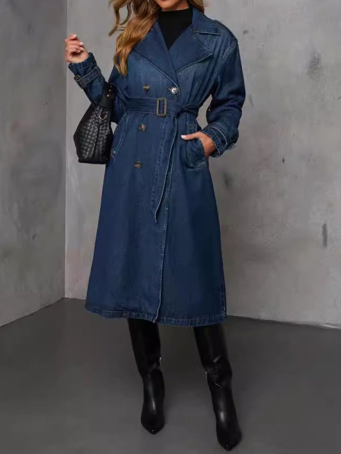 Stilla | Up Langærmet Longline Denimjakke