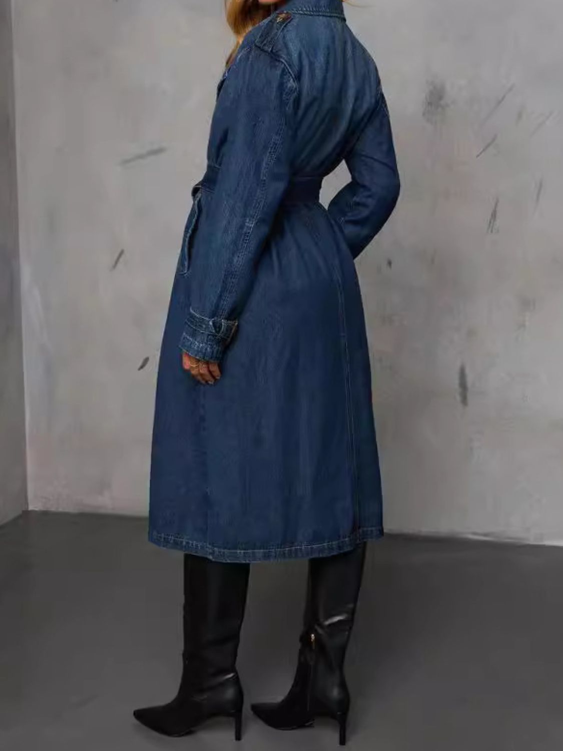 Stilla | Up Langærmet Longline Denimjakke