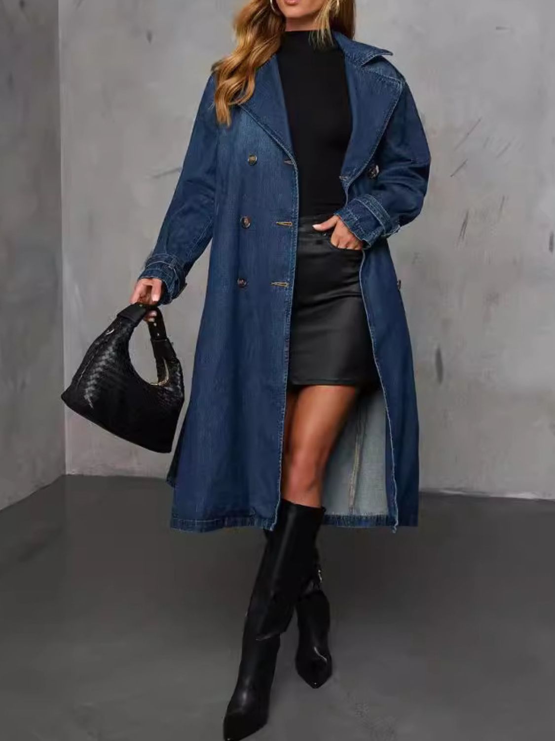 Stilla | Up Langærmet Longline Denimjakke