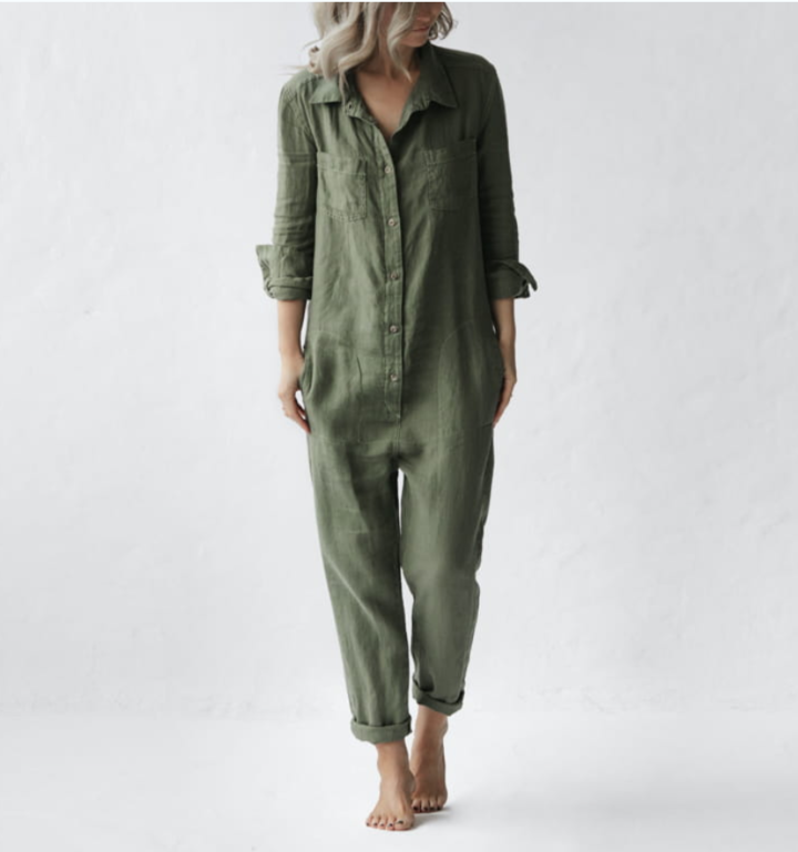 Stilla | Alsidig grøn bomuldsjumpsuit Online salg