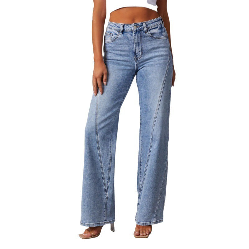 Stilla | Bred Damejeans Med Patchwork