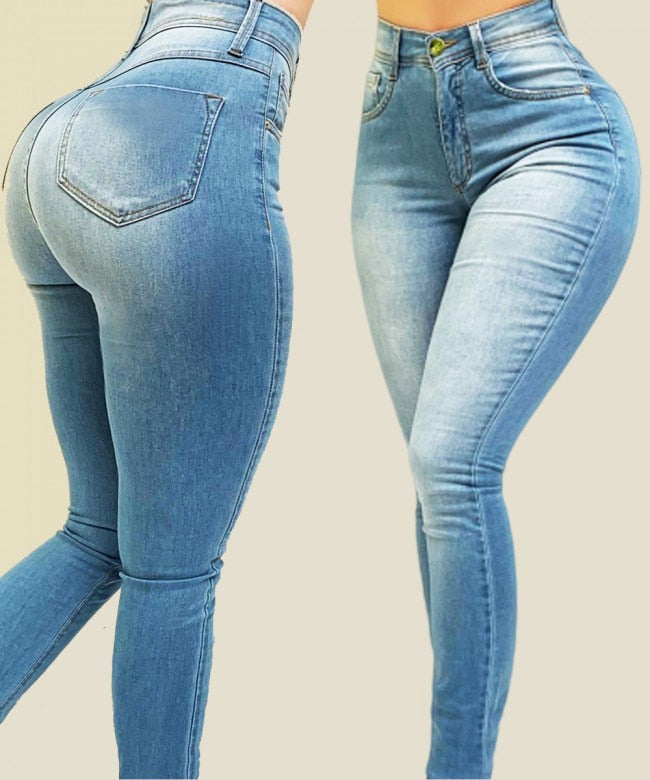 Stilla | Comfychic Slim Jeans Med Høj Talje Udsalg