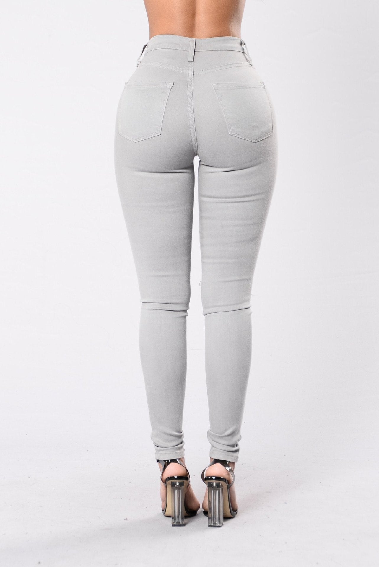 Stilla | Comfychic Slim Jeans Med Høj Talje Udsalg
