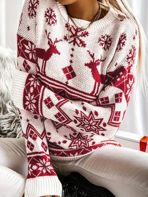 Stilla | Julet-sweater med hjorte og snefnug