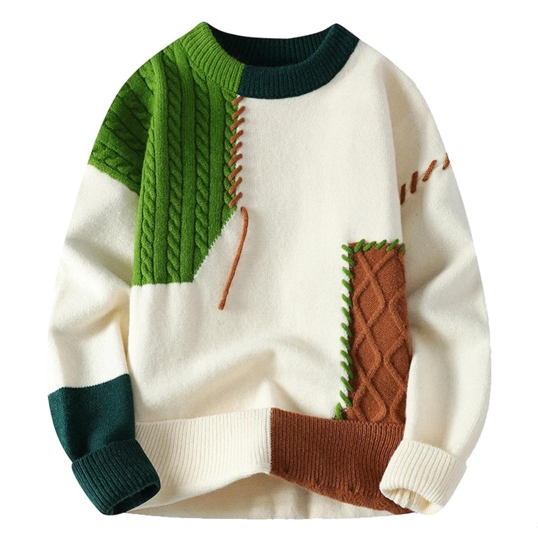 Stilla | Pullover Patchwork Af Højkvalitets Strikvarer For Maksimal Komfort