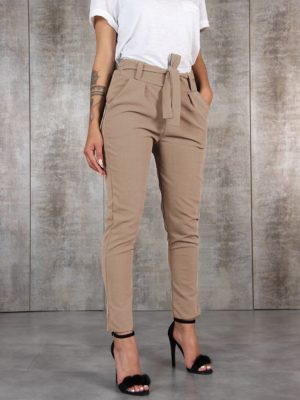 Stilla | Silke Chiffon Slim-fit Bukser Med Elastisk Talje Og Taljebånd