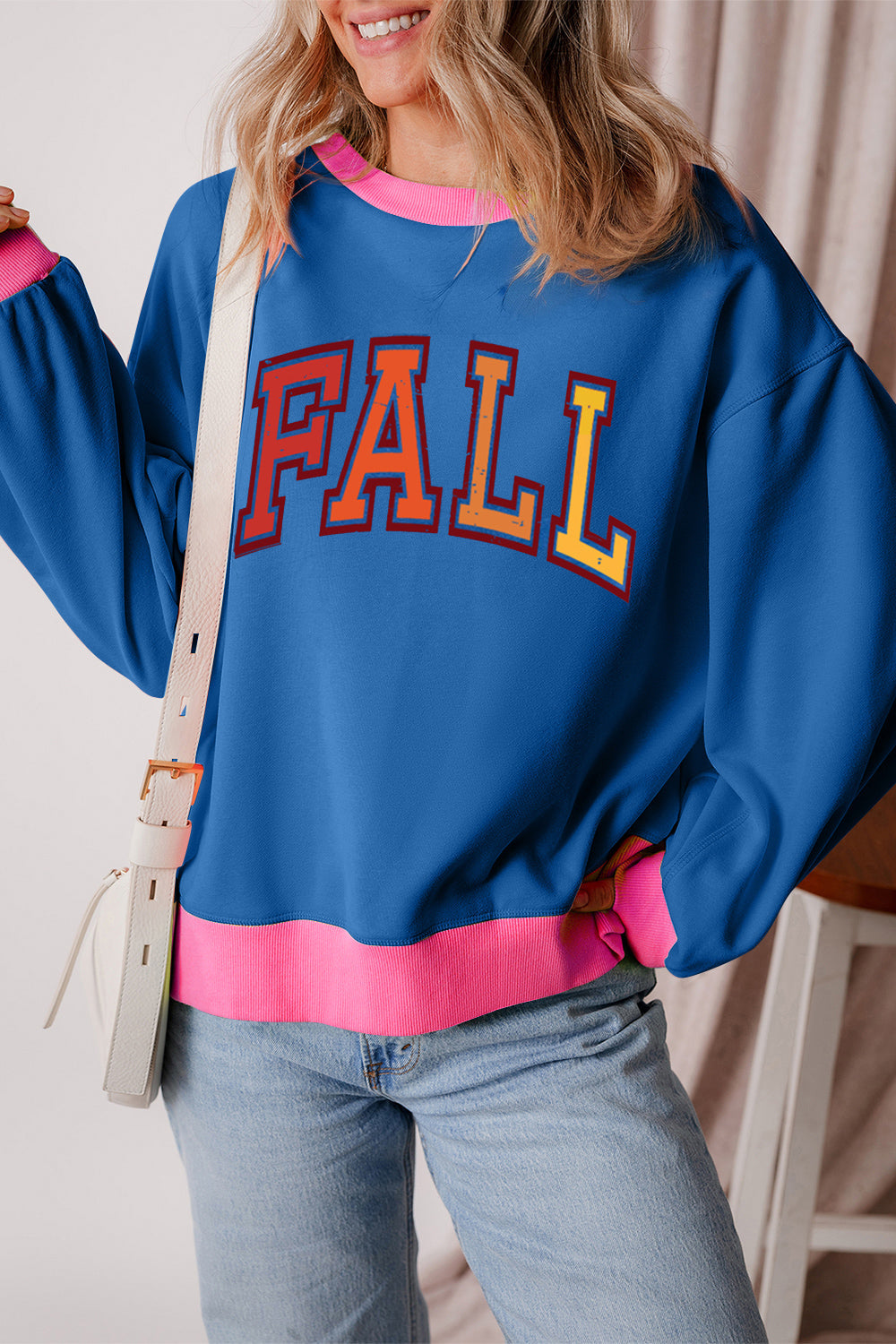 Stilla | Bogstaver Grafik Kontrast Langærmet Sweatshirt