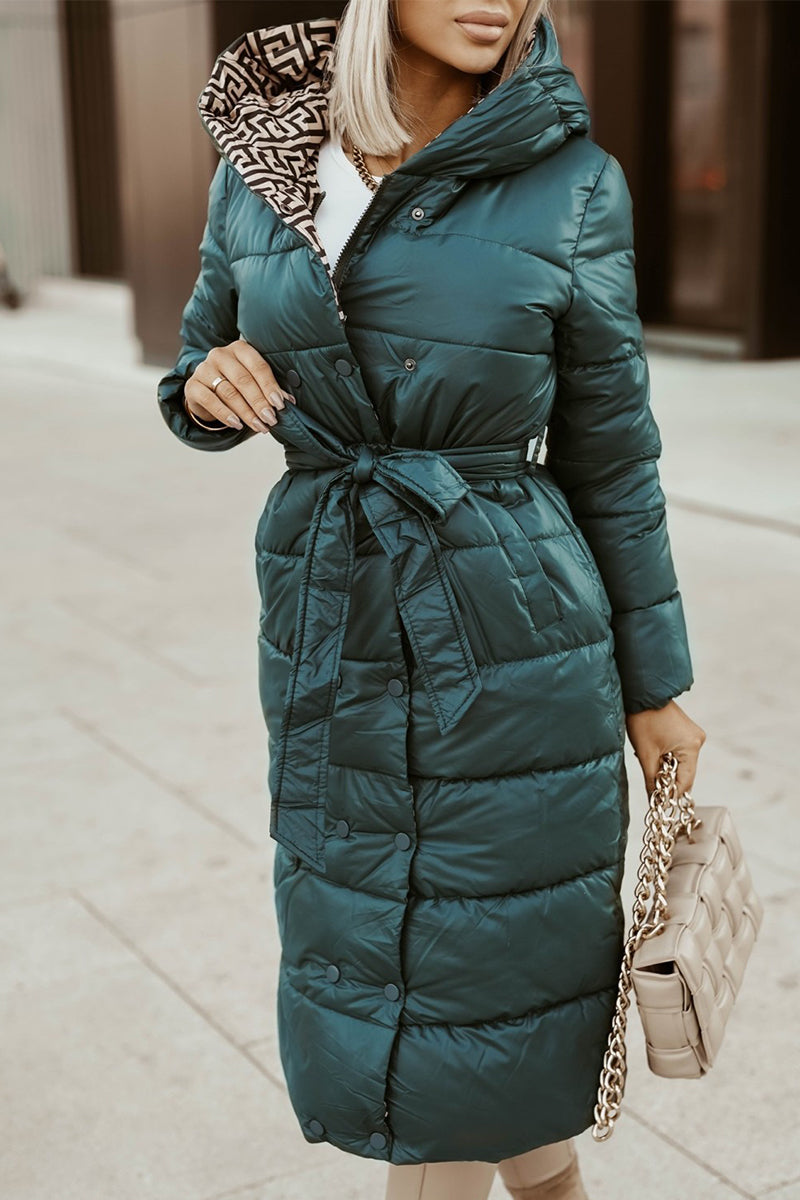 Stilla | Elegant Print Solid Patchwork Halv A-turtleneck Ydertøj
