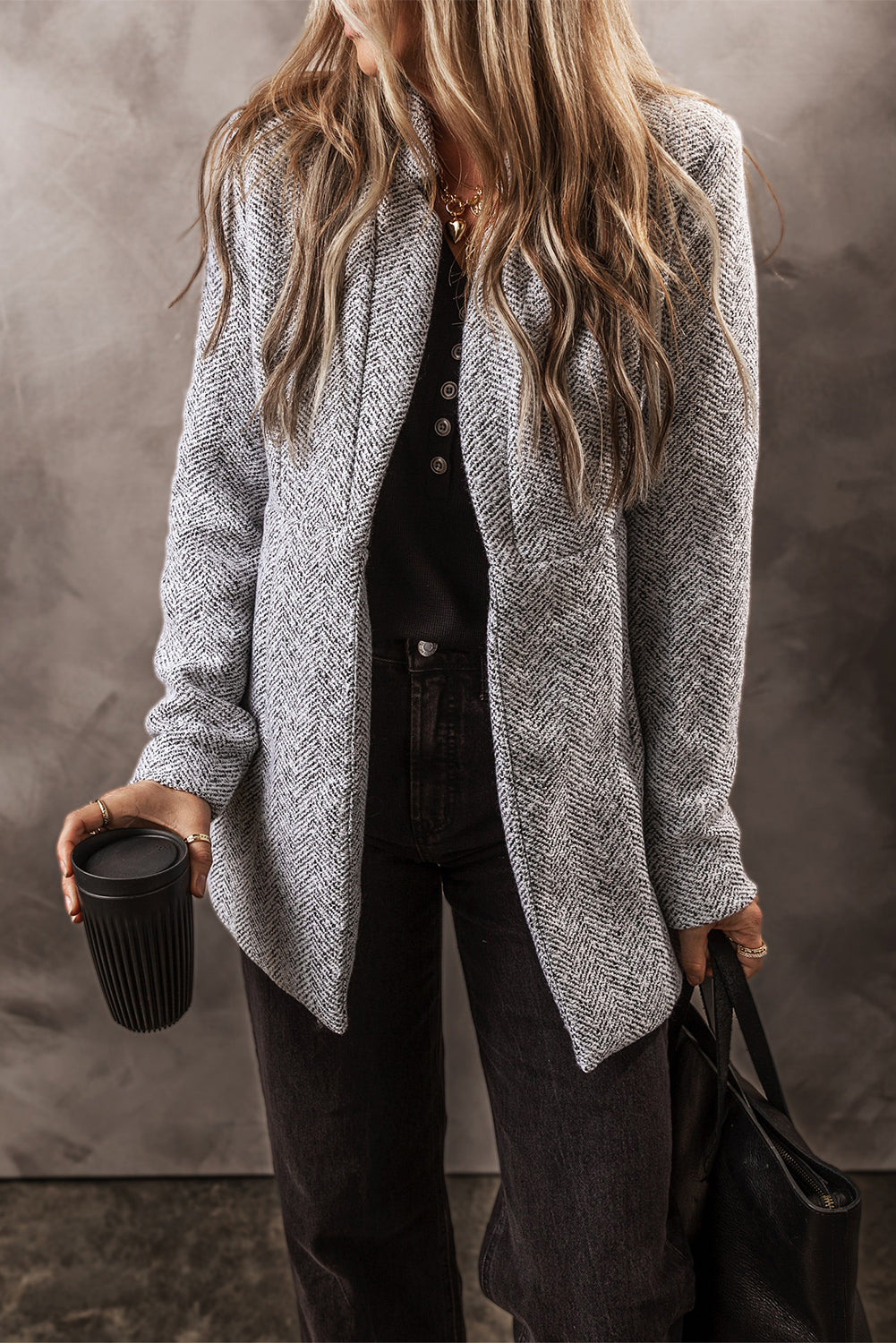Stilla | Herringbone Jakke Uldblanding Klassisk & Komfortabel