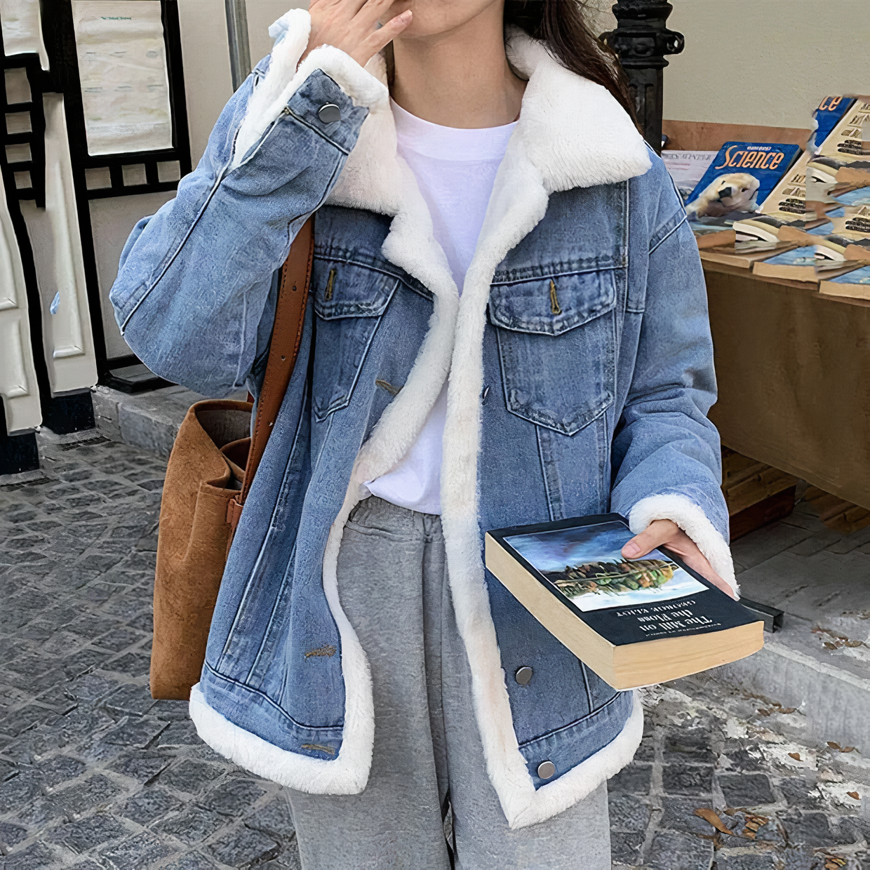 Stilla | Jakke i Fleece Denim Online salg