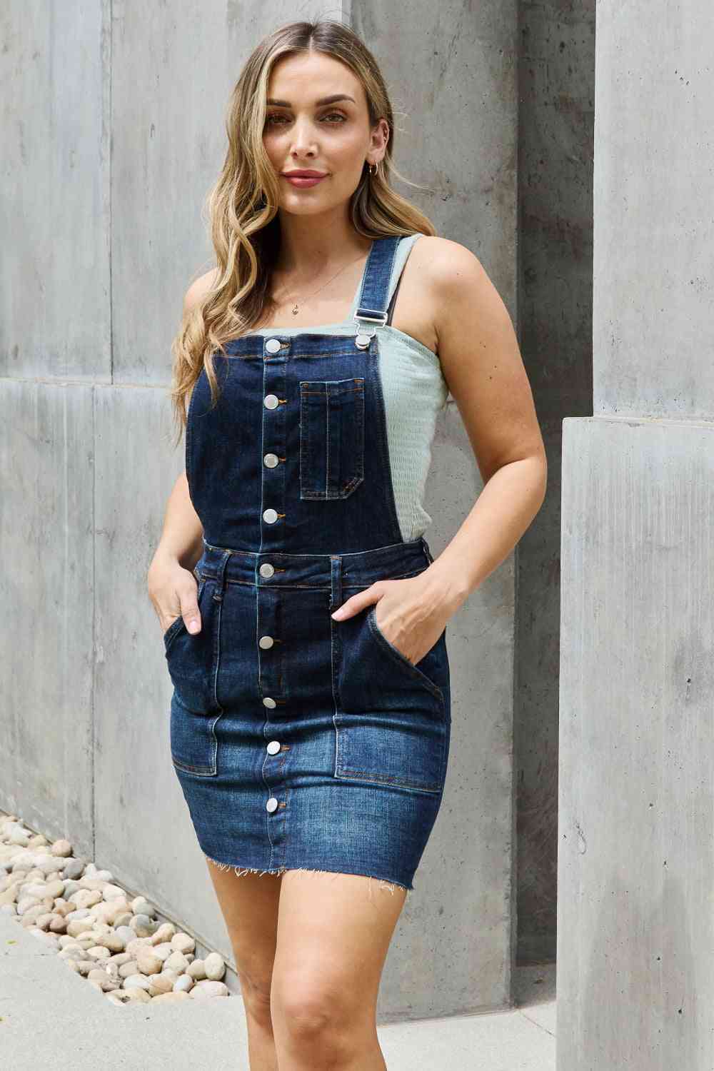 Stilla | Blue Katrina Høj Talje Overall Nederdel