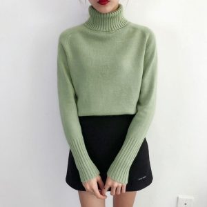 Stilla | Efterårsstriktrøje Med Lange Ærmer Og Turtleneck Til Damer