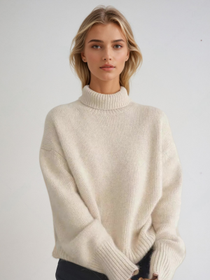 Stilla | Behagelig rullekrave sweater lavet af strik Online Hot Salg