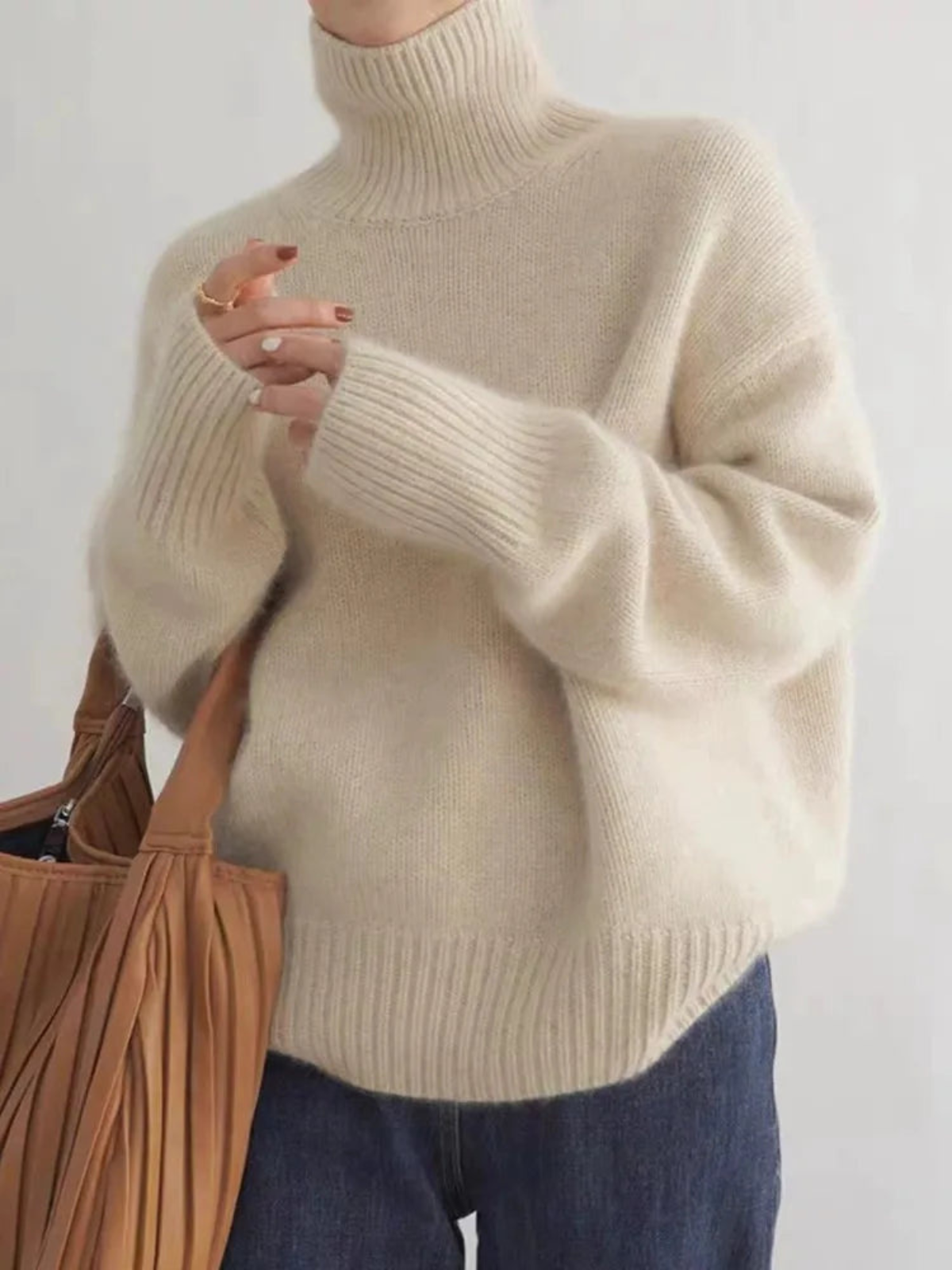 Stilla | Behagelig rullekrave sweater lavet af strik Online Hot Salg