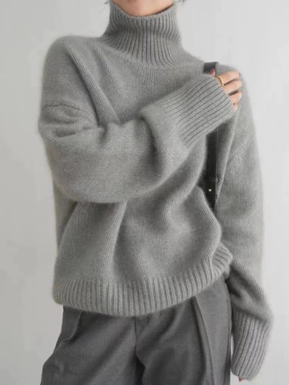 Stilla | Behagelig rullekrave sweater lavet af strik Online Hot Salg