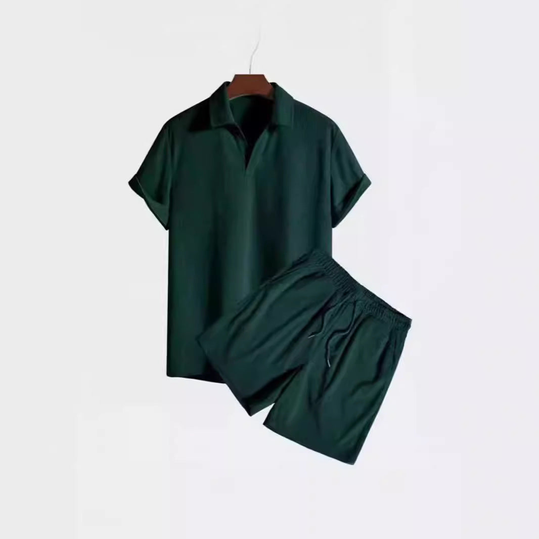 Stilla | Fritidsdragt i kord med kortærmet skjorte og shorts