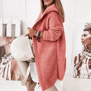 Stilla | Lang Strikket Cardigan med Hætte