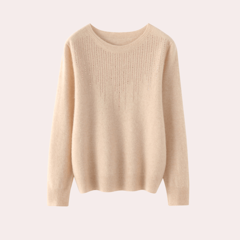 Stilla | Pullover med Halvhøj Krave og Diamantdetaljer til Kvinder