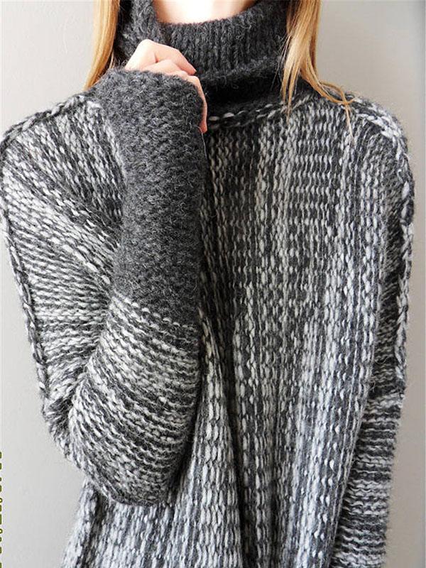 Stilla | Rullekravestrikbluse med stilfuldt design til damer