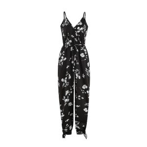 Stilla | Rygfri Dybt V-udskæring Strop Lang Jumpsuit Hot på udsalg