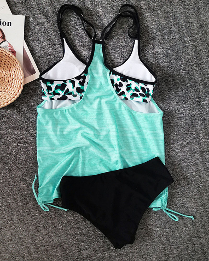 Stilla | Enkelt Tankini Med Leopardprint