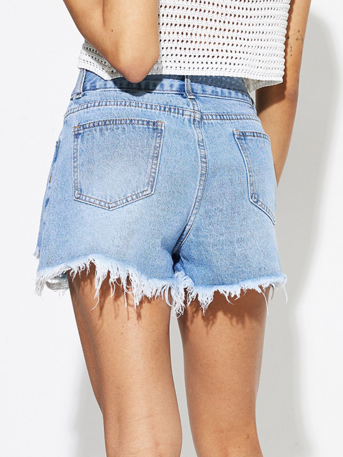 Stilla | Hem Distressed Denim Shorts