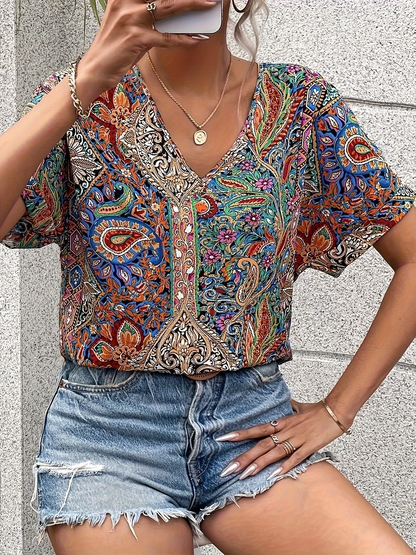 Stilla | Levende V-hals Bluse Online salg
