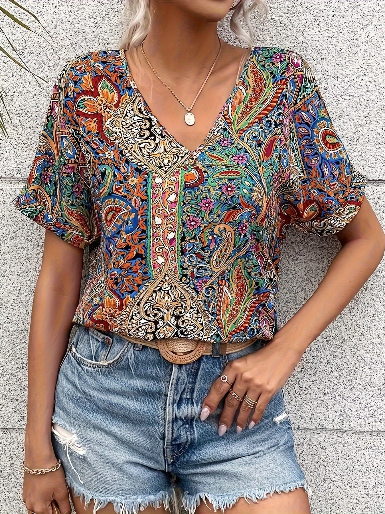 Stilla | Levende V-hals Bluse Online salg