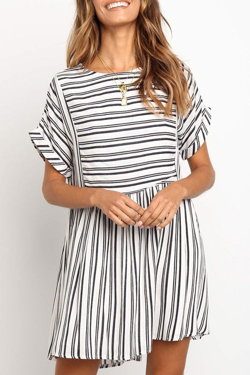 Stilla | by Your Side Striped Short Sleeve Mini Dress