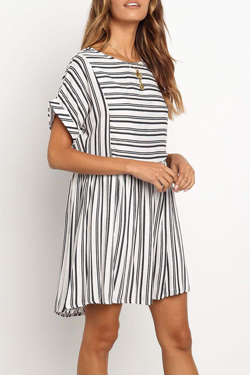 Stilla | by Your Side Striped Short Sleeve Mini Dress