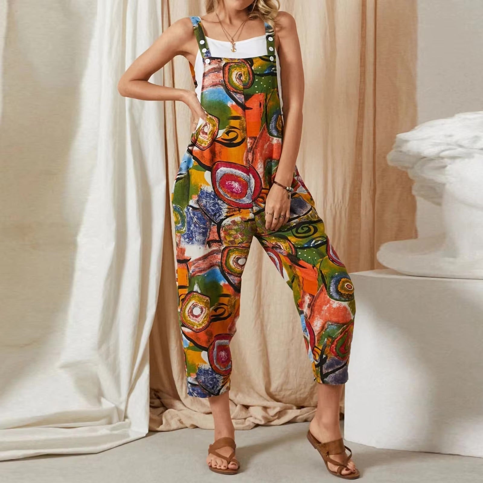 Stilla | Farverig Jumpsuit til Sommerbrug på udsalg
