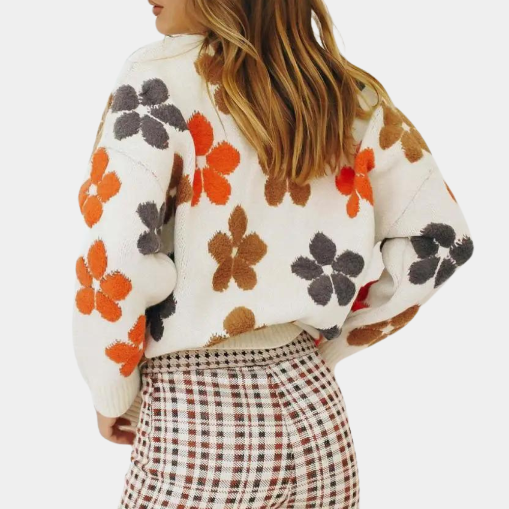 Stilla | Sød blomsterstrikket sweater