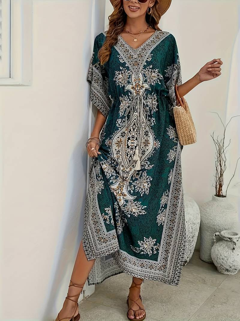 Stilla | Tropisk Kjole Med Tribal Print