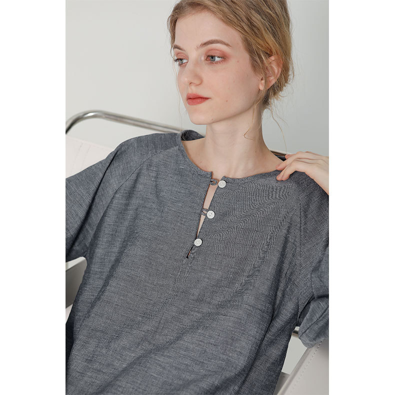 Stilla | Dame T-shirt Og Buksesæt Denim Stil Dobbelt Lag Mesh