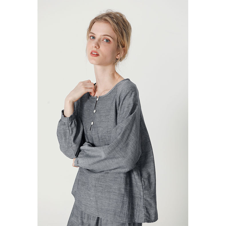 Stilla | Dame T-shirt Og Buksesæt Denim Stil Dobbelt Lag Mesh