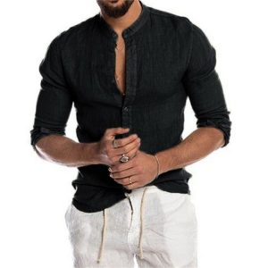 Stilla | Trendy Herreskjorte Med Mandarin Krave