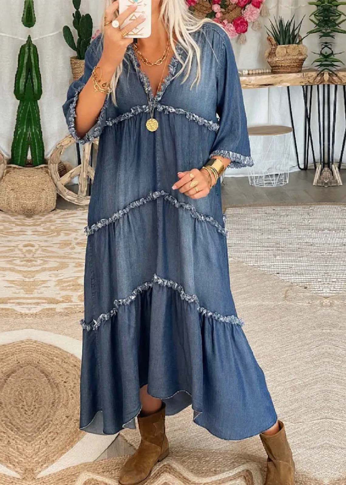 Stilla | Denim Maxi Kjole
