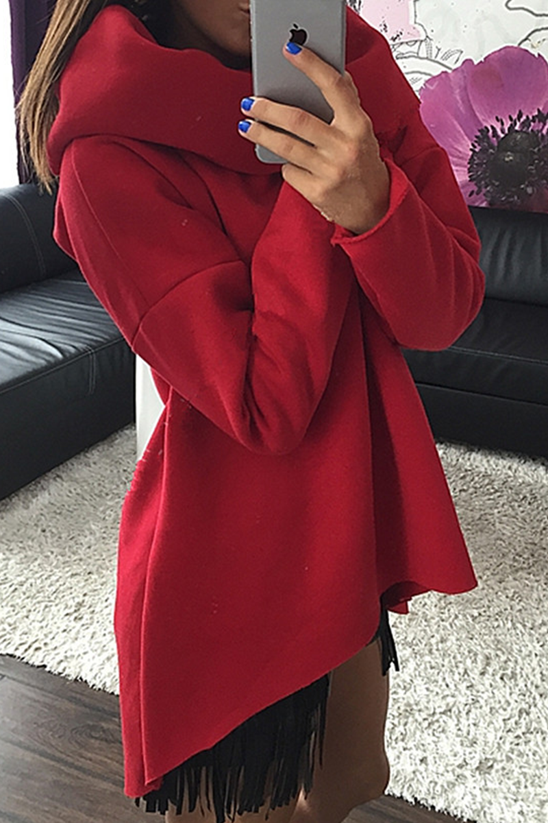 Stilla | Løs Pullover Med Ensfarvet Rullekrave Patchwork