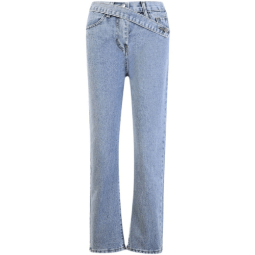 Stilla | Bukser Damer Jeans Med Uregelmæssig Bælte Trendy & Casual