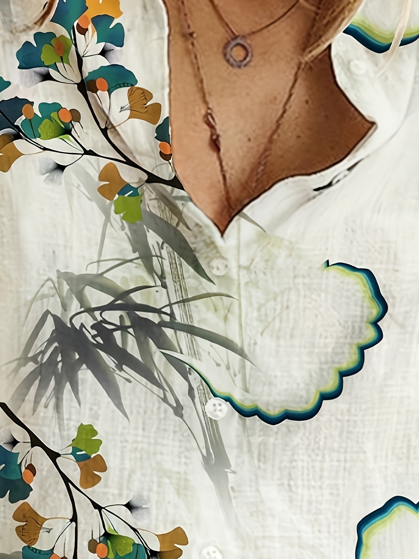 Stilla | Dame Linned Bluse Afslappet Stil, Blomsterdesign, Med Lange Ærmer Og Krave Med Knaplukning, Åndbar Online nu